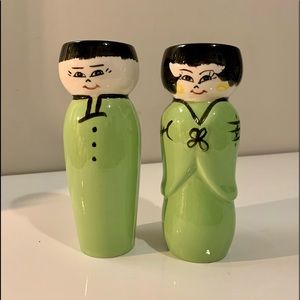 1950’s Ceramic Japanese Boy & Girl Saki Bottles/Vases